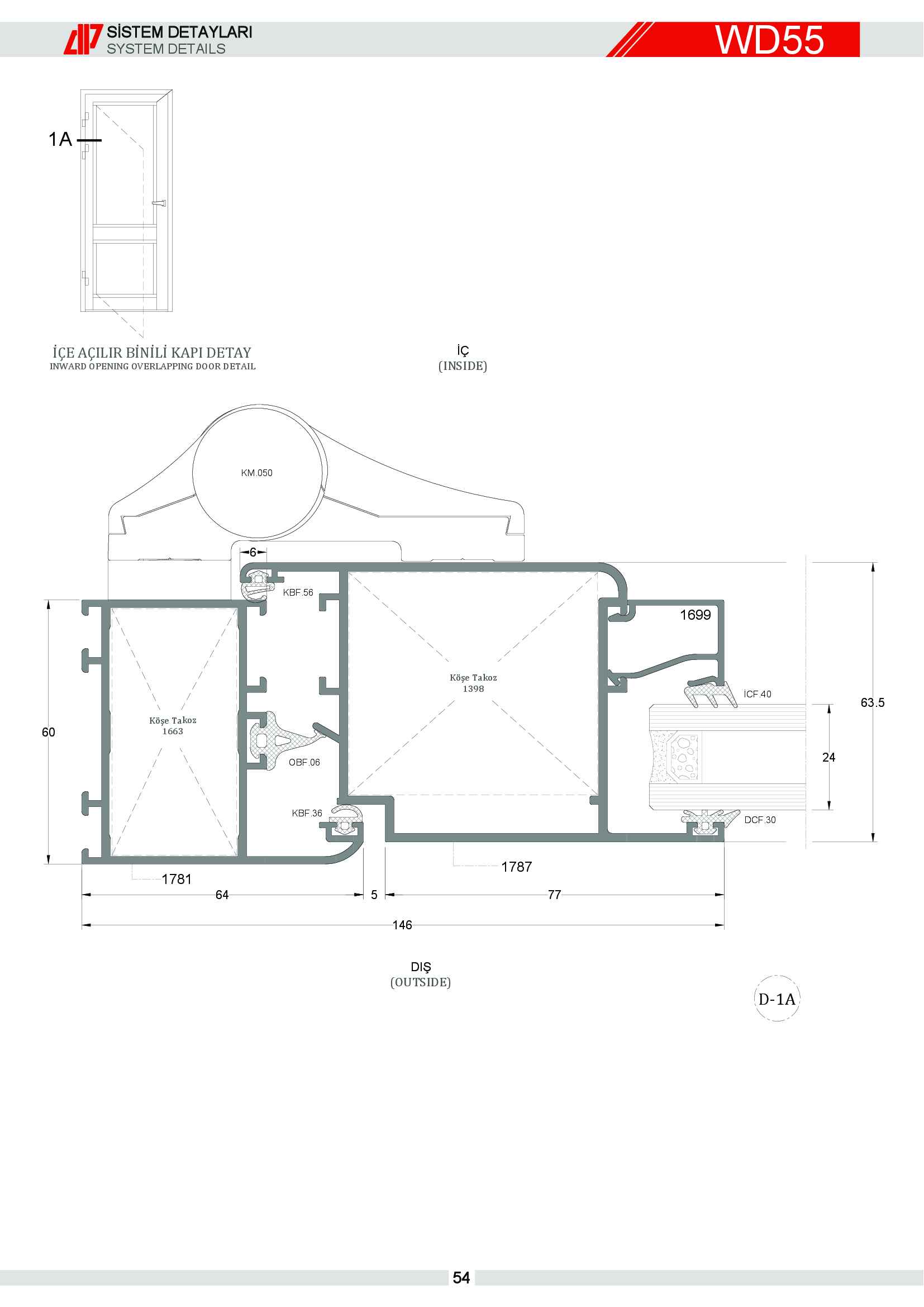S 55 Yalıtımsız Alüminyum 53